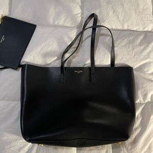 Saint Laurent Black Leather Tote